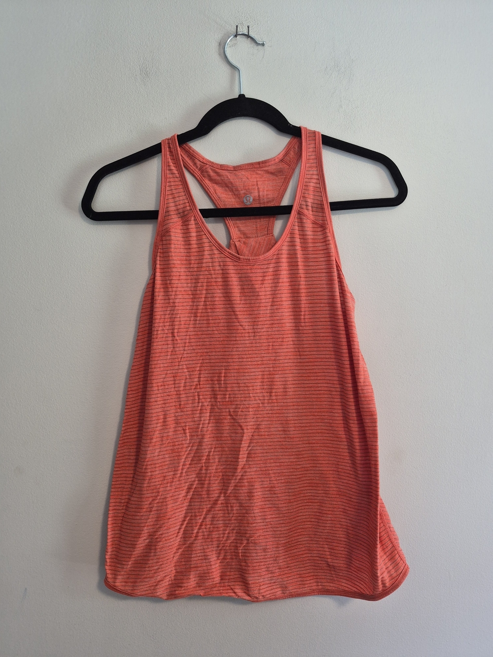 lululemon athletica Small Coral Pink Striped Racerback Sleeveless Tank Top